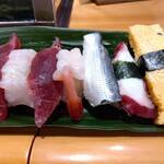 魚がし寿司 - 並にぎり寿司 1,100円(税込)(2023年1月6日撮影)