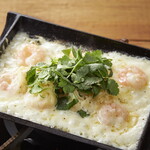Korean style shrimp cheese fondue