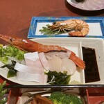 小樽 - お造りと焼き海老