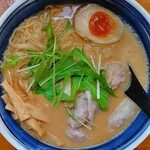 鳥若圓 - ①肉ワンタン麺こってり醤油