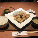 桜屋 - 料理写真:唐揚げ定食/¥1000