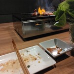 焼肉ホルモン フジビーフ - 皿が空の画像でｽﾏｿm(_ _"m)