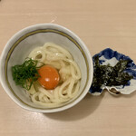 Chisou To Osake Sanuki Udon Yamaji - 海老みそ釜玉うどん（ハーフサイズ）