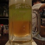 ホッピー仙人 - 青リンゴホッピーこれまた綺麗