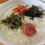 S - お粥に4種類全部のせてみました