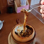 ココロカフェ - チーズを持ち上げてみた