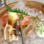 宝川温泉 汪泉閣 - 夕食３＊お刺身は深雪ます、竹の子など…