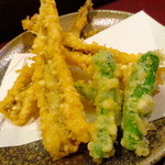 若駒 - 天麩羅（メジロ・シシトウ）