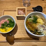 杵の音 - ネギトロ丼＋ちくたま天