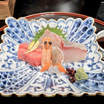 松風 - 造り 鯛、媛鮪、間八、海老湯洗い