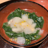 日本料理 研野 - 聖護院かぶらと縮みほうれん草のお椀