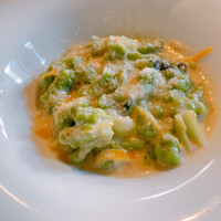 Cucina Italiana 東洞 - ほうれん草のスペッツェリ　魚介出汁クリームソース　柚子