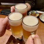 居酒屋 かつき - 生ビールは正義　カンパーイ