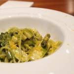 リストランテ ペガソ - Jun, 2013　ルッコラのソース　九条ネギと空芯菜 