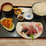 魚がし食堂 Rinto店 - 日替りお刺身ランチ(税込1,100円)