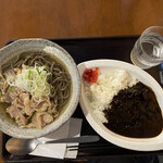 Kahokuya - ミニカレーと肉そばセット