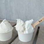 ラフォンテ - 左 ラフォンテのミルク  右奄美黒糖とましゅ（真塩）のダブル