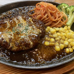 リベル - ハンバーグセット　サラダ　スープ　ご飯　ドリンク付き