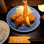 Katsumasa - かきミックス定食(1500円＋税)