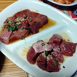 神保町食肉センター - Cセットは、レバー、ハツの塩!!