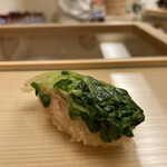 鮨おばな - 貝割れ大根昆布締め