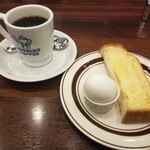 星乃珈琲店 - モーニング厚切りトーストゆで卵（税込450円）