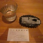 珈琲 紙 - お水＆お手拭