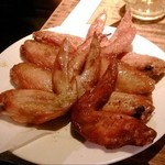 居酒屋くぅ～ - 食べ飲み放題(¥1980)では手羽先も食べ放題。