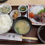大輝 - マグロほほ肉タタキ定食1600円