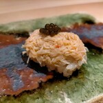 鮨 かぐら - 毛ガニキャビア