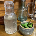 仙台ほむら - 飛露喜(750円)とお通しの枝豆