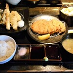 楽菜ダイニング喰堂 - ロースかつ&天ぷらの盛り合わせ