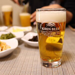 韓国料理 釜山 - ビールで乾杯