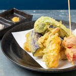 スタンド ソバ サンカク - 季節の天ぷら盛り合わせ