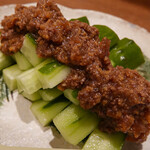 Meat miso cucumber