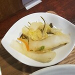 キッチン ブルー グローブ - お新香のアップ