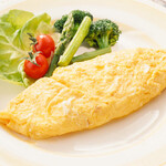 Cheese omelet with yam/rolled egg