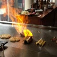 佐賀牛 季楽 銀座  - なんとか撮れたファイアー写真