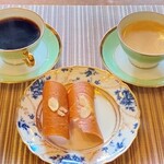 プティレストラン グーテ - 珈琲＆ミルクティー＆アーモンドチュイール