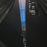 海老寿司 - 川に写っている逆さまのスカイツリー