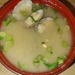 海老寿司 - あさり味噌汁