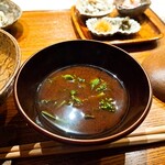 明寂 - ⚫赤だし　味噌の大豆の香りがいい
