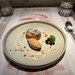 ラ シャッス - ❺和栗の渋皮煮、ラムレーズン、クルミの温かいファーブルトン、キャラメルアイス。