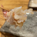 天ぷら たけうち - 熱をしっかり纏いつつ中のレア感。やばいって