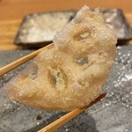 天ぷら たけうち - れんこんに米麹がかみがかってた