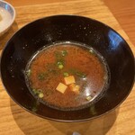 天ぷら たけうち - 赤味噌汁