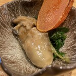 天ぷら たけうち - 牡蠣とカラスミの組み合わせが合うのなんの