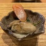 天ぷら たけうち - 牡蠣オイル漬けと自家製カラスミ