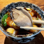 Saitou - 具はプリプリ牡蠣が2つ、葱、三つ葉。