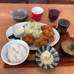 菜々家 - ★ドリンクバー＋ソフトクリーム付き定食（手揉み唐揚げ定食・767円税込）★